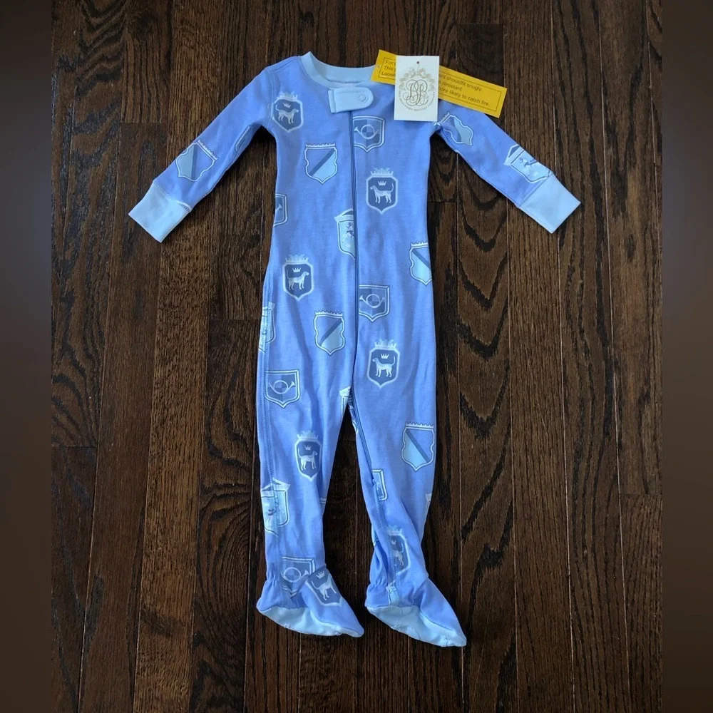 The Beaufort Bonnet Company Boys 6-12M Knox’s Night Night Footed Pajamas *NWT* - Picture 2 of 12